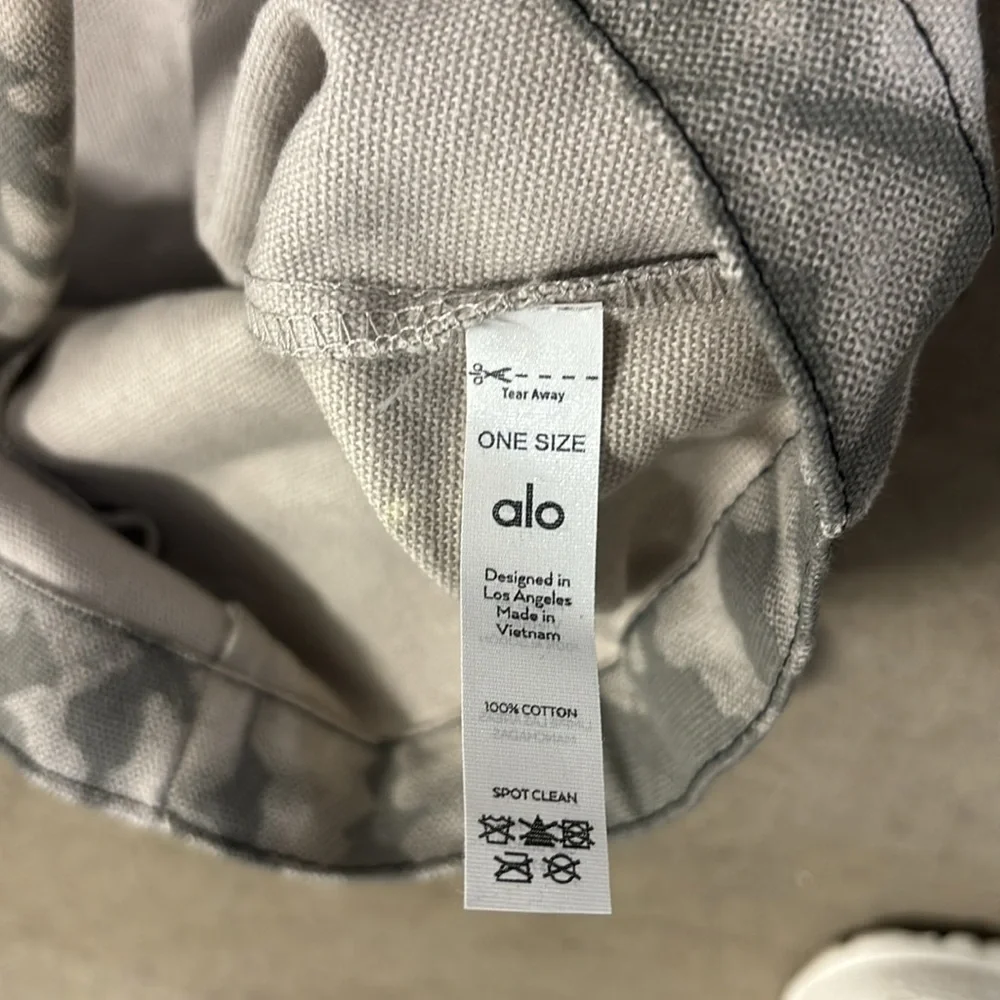 Alo Yoga Shopper Tote Bag Gray Tie Dye Large Gym Cotton Canvas Oversized Beach